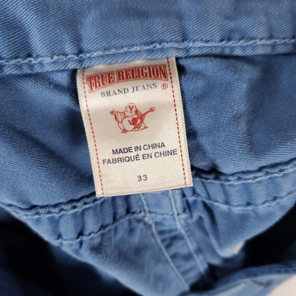 True Religion Mens Blue Pants‎ Size 33 Distressed Denim Jeans